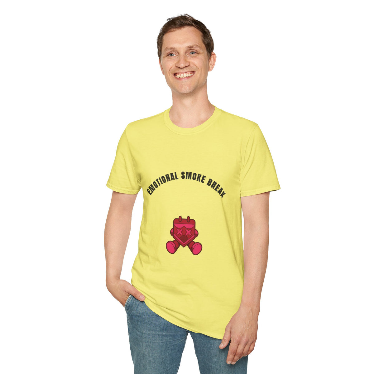 Emotional Smoke Break T-Shirt — Funny Self-Care Graphic Tee with Heart Character - Trending Now - September 2026