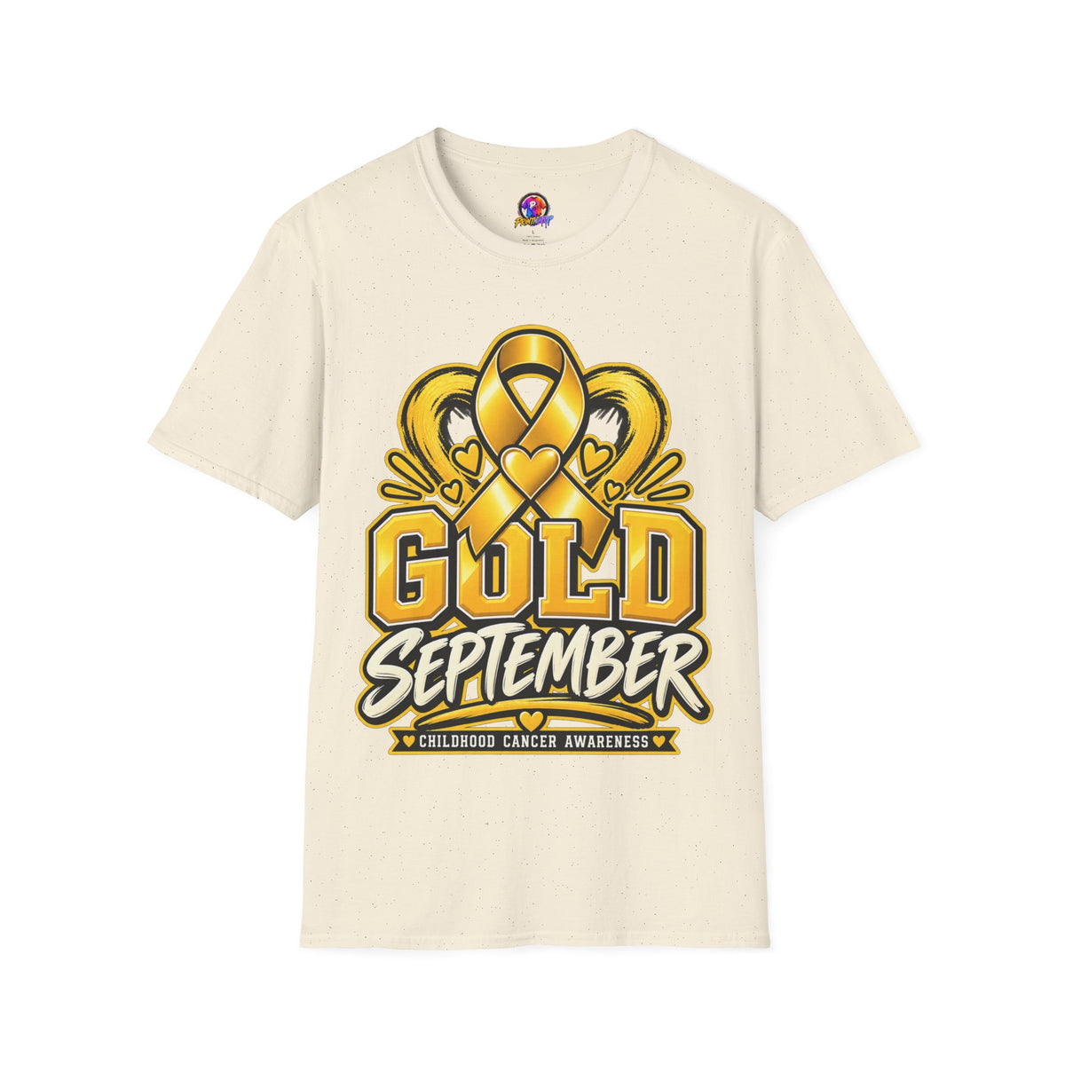Gold September T-Shirt — Childhood Cancer Awareness Ribbon Tee