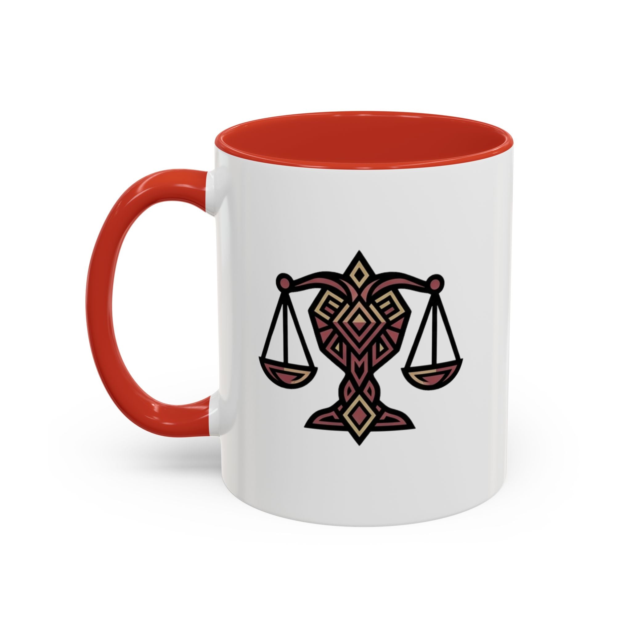 Libra Scales Accent Coffee Mug — Zodiac Balance Ceramic Mug