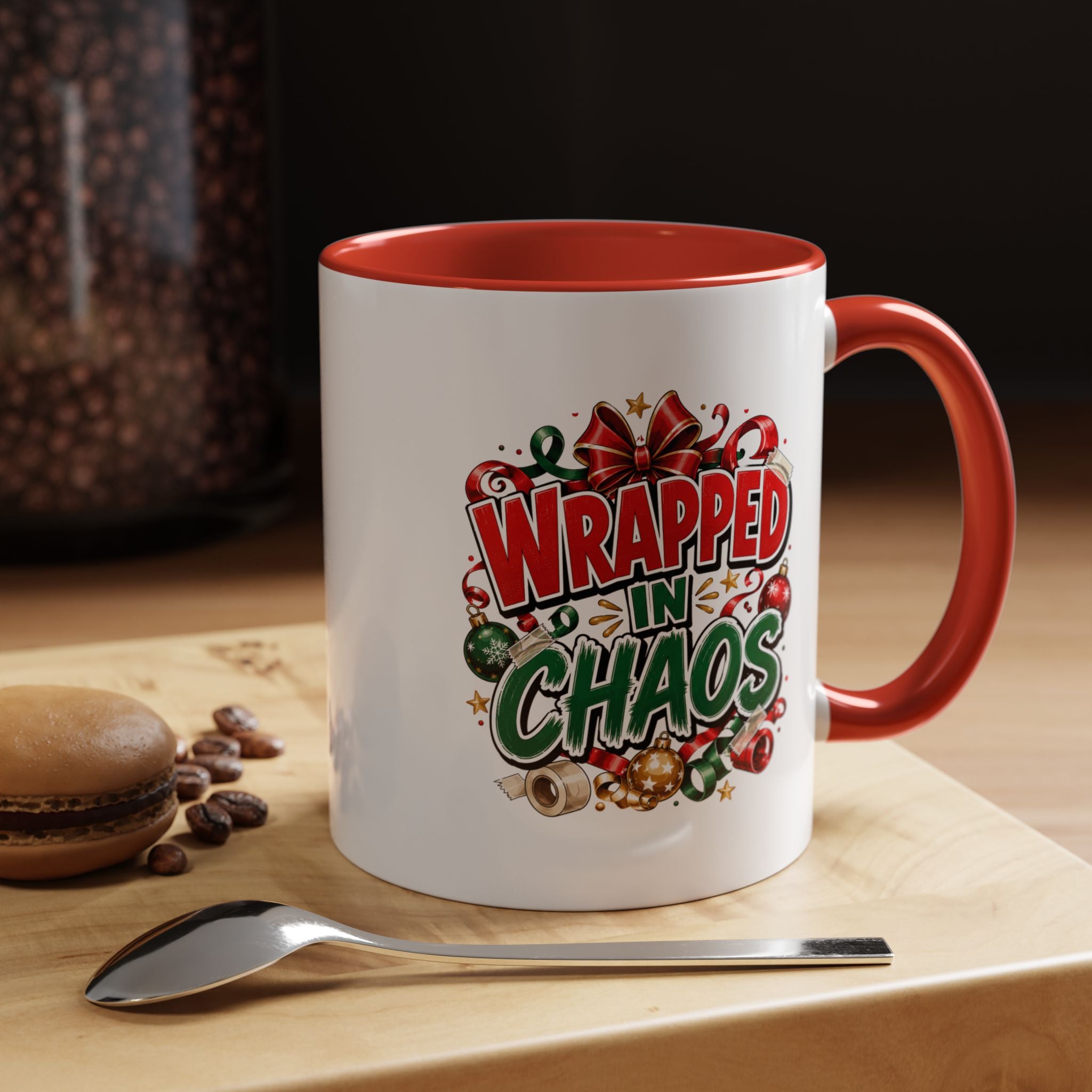 Wrapped in Chaos Christmas Coffee Mug