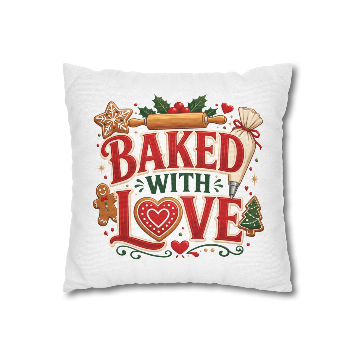Christmas Baked With Love Holiday Pillowcase - Christmas Baking Decor
