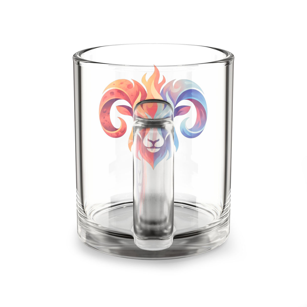 Aries Colorful Ram Glass Mug — 10oz Zodiac/Aries Coffee Cup