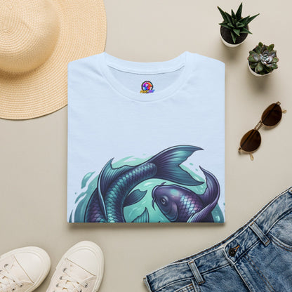 Koi Fish Circle T-Shirt — Artistic Yin Yang Aquatic Tee