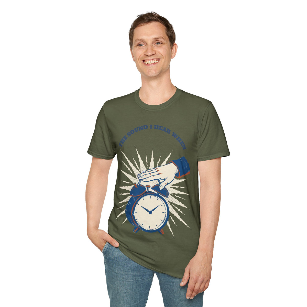 "The Sound I Hear When" Retro Alarm Clock Tee | Relatable Funny Quote T-Shirt - Trending Now - September 2026