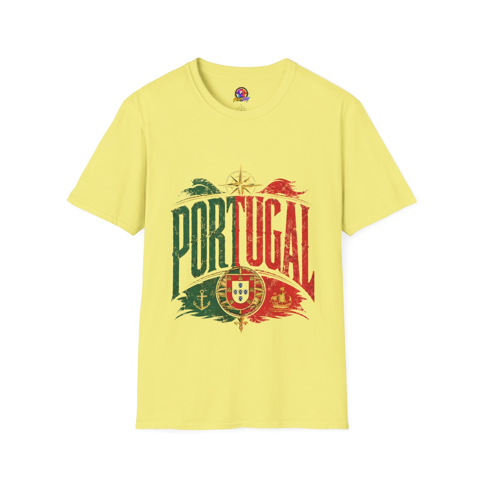 Portugal Vintage Compass T-Shirt — Retro Portuguese Flag Travel Tee