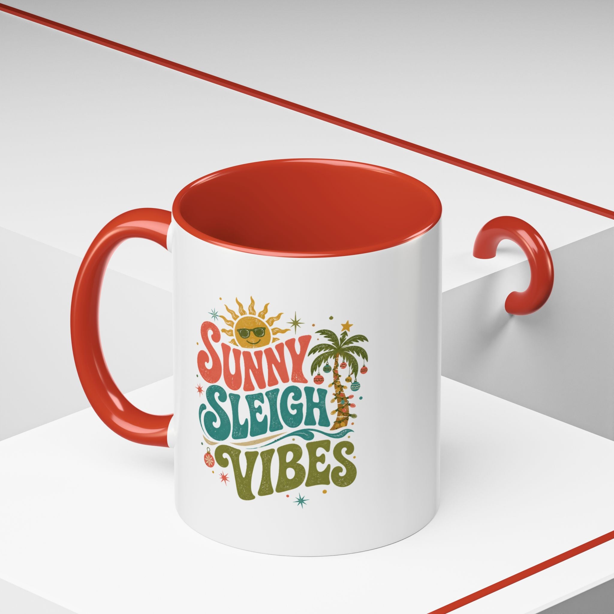 Modern Day Christmas Sunny Sleigh Vibes Coffee Mug