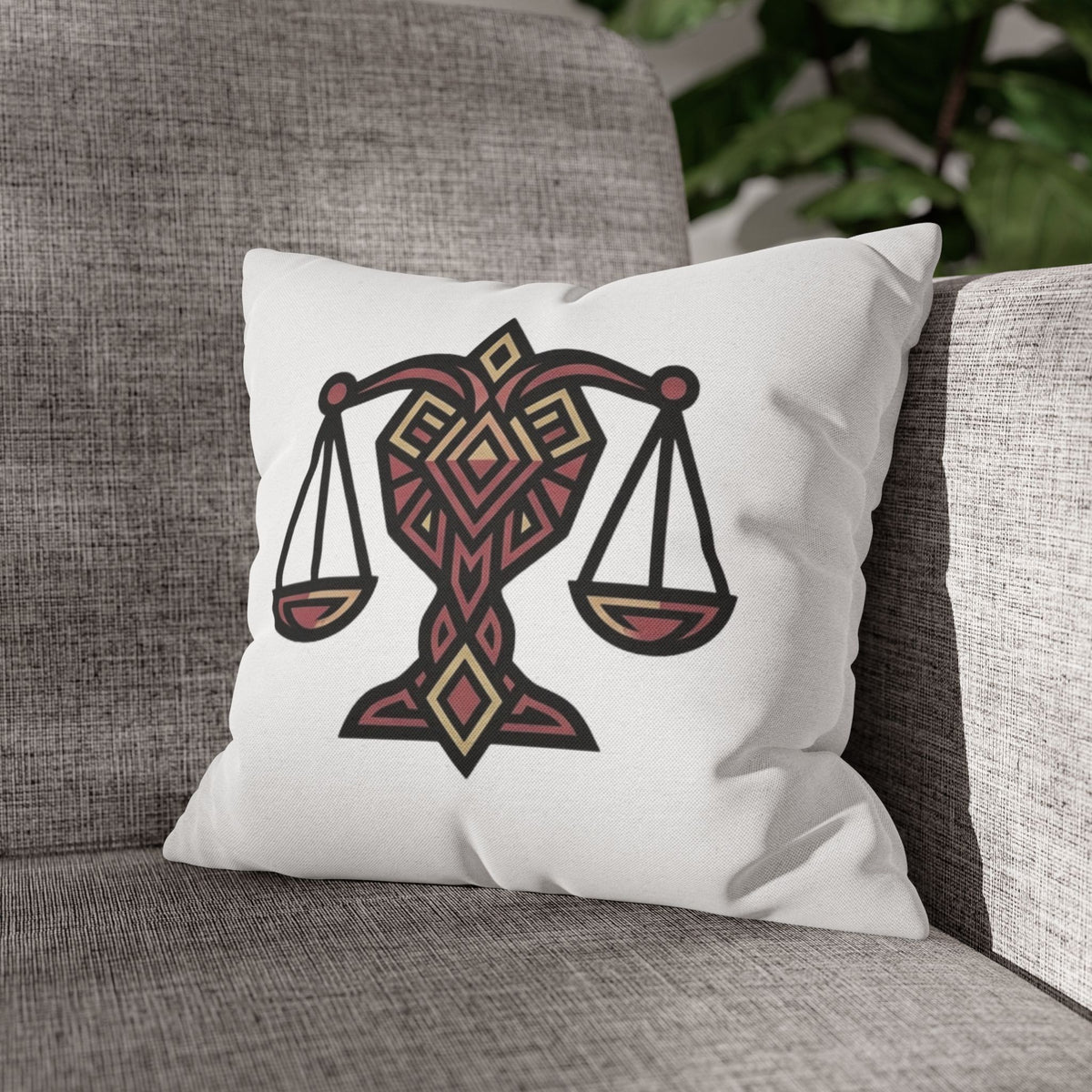 Libra Scales Decorative Pillowcase – Zodiac Balance Throw Pillow Cover