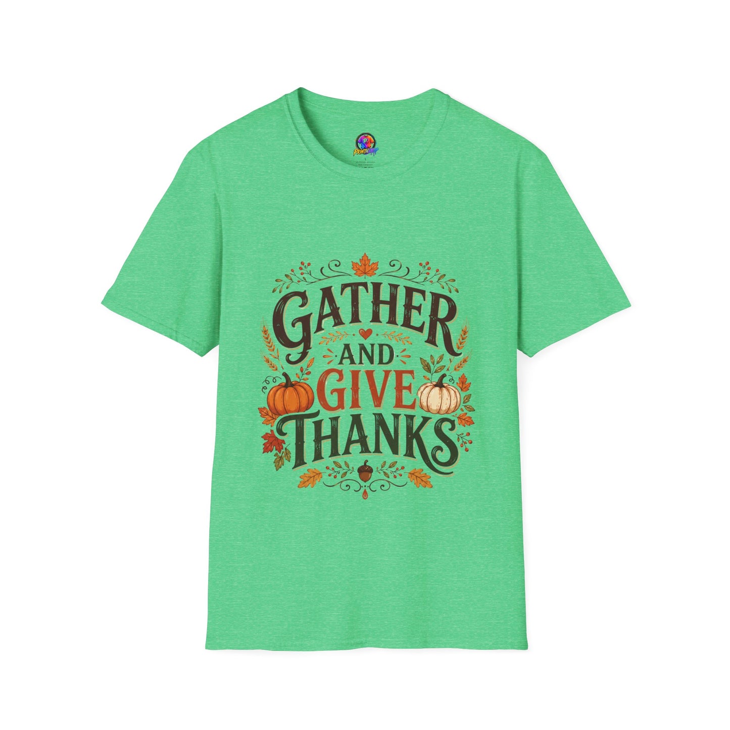 Gather and Give Thanks T-Shirt — Thanksgiving Fall Holiday Tee