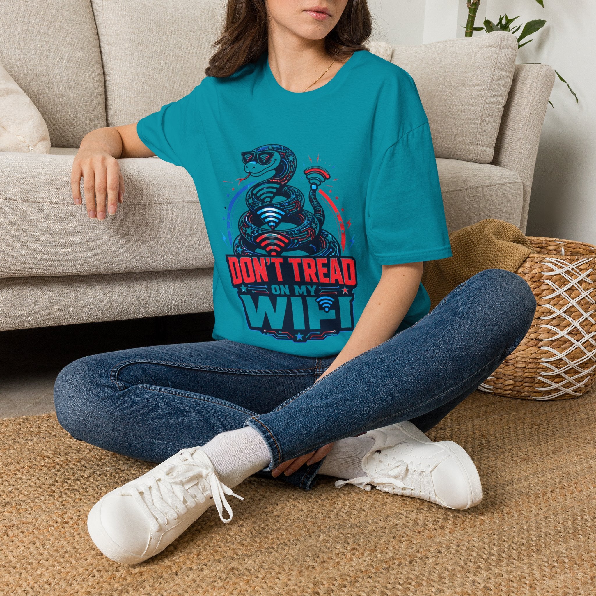 Don’t Tread on My WiFi T-Shirt — Patriotic Gadsden Snake WiFi Tee