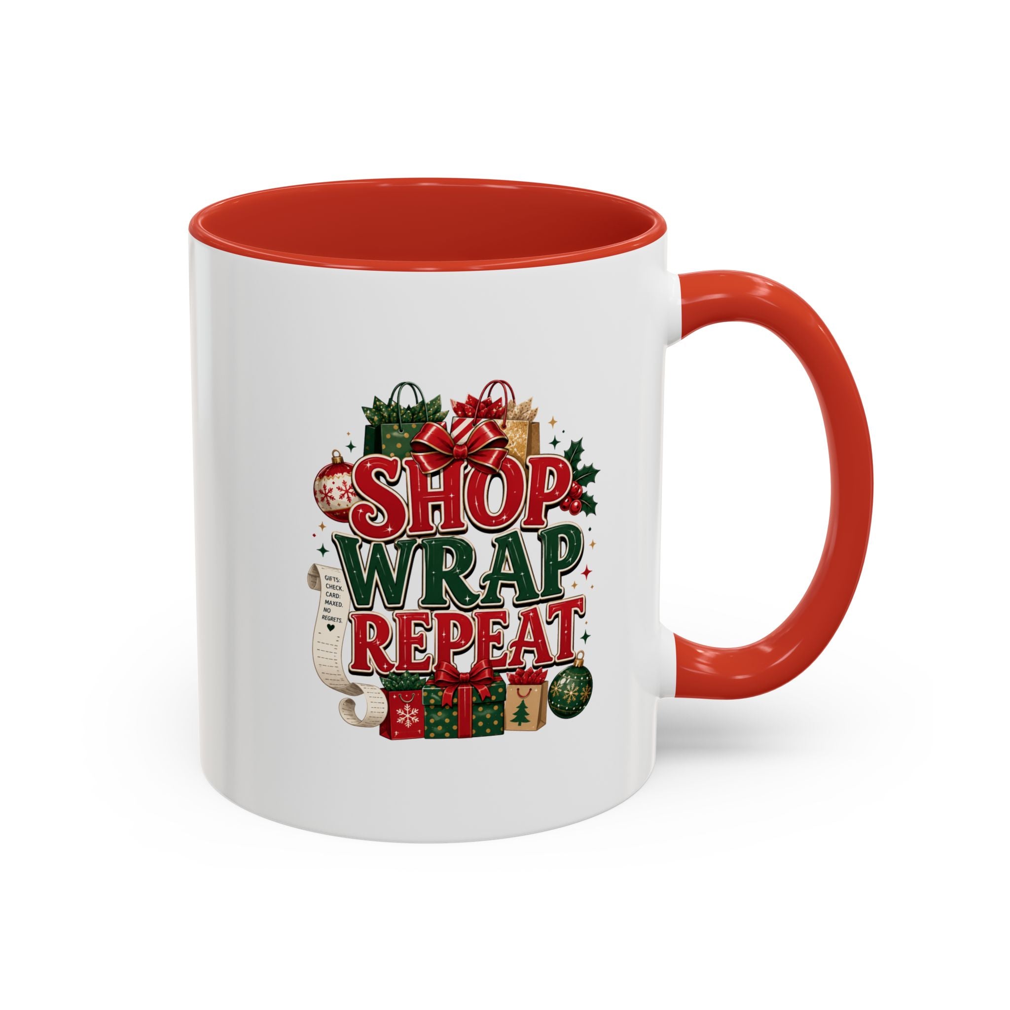 Shop Wrap Repeat Christmas Accent Coffee Mug