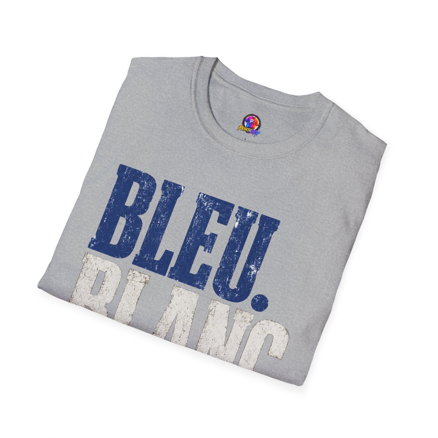 France T-Shirt — Bleu Blanc Foot Vintage French Flag Soccer Graphic Tee
