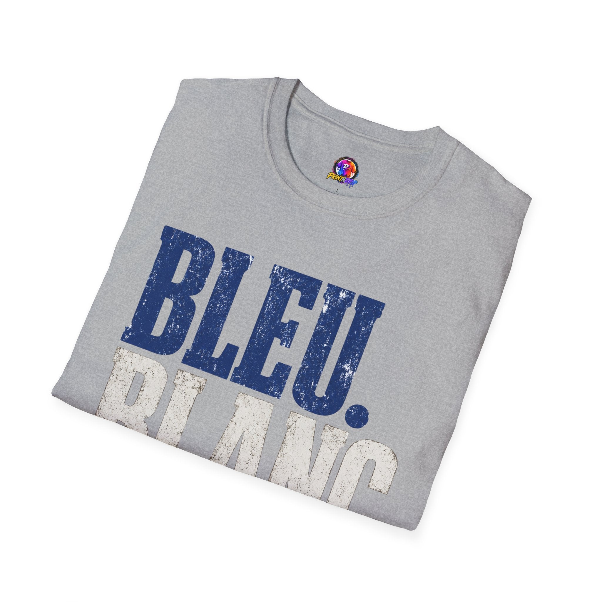 France T-Shirt — Bleu Blanc Foot Vintage French Flag Soccer Graphic Tee