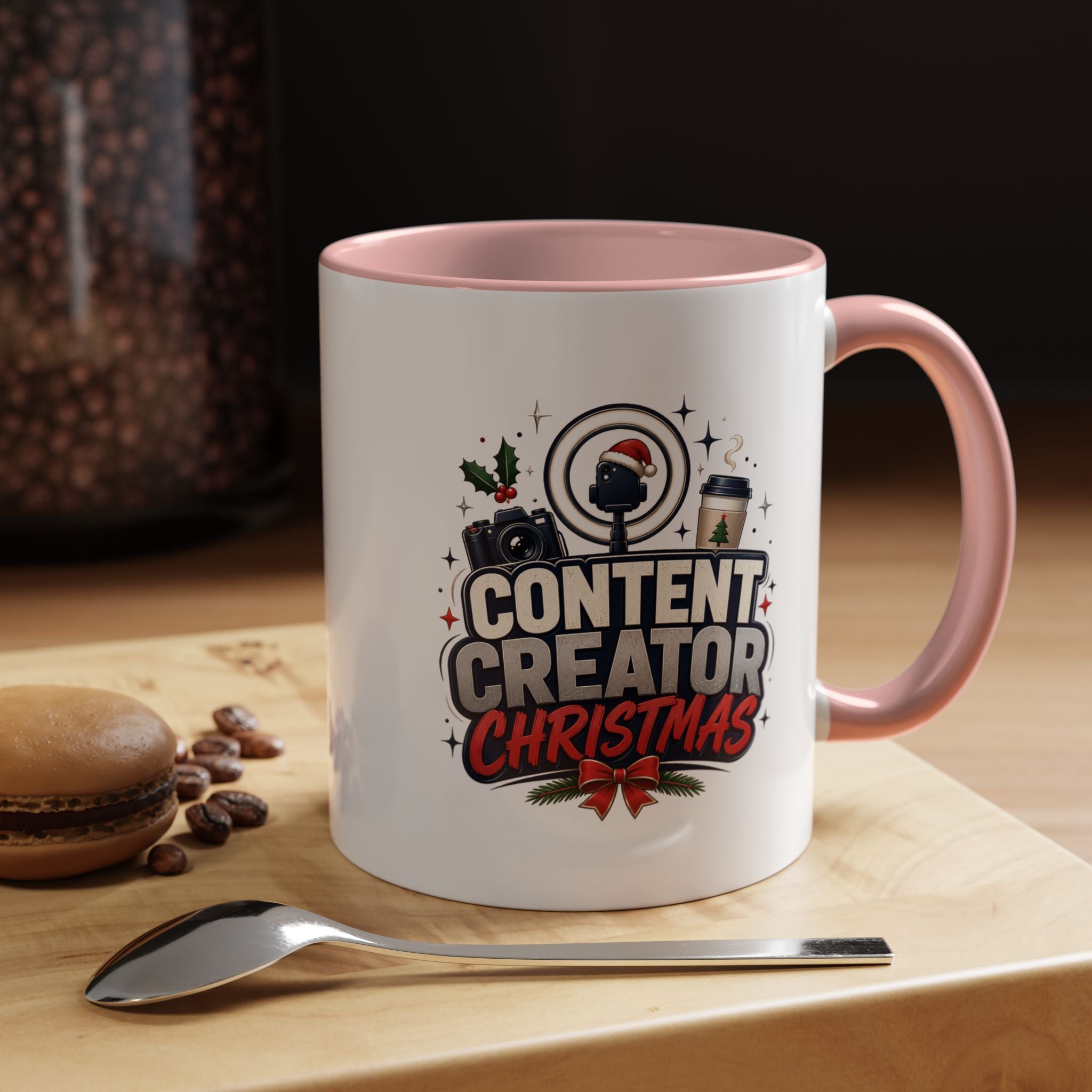 Modern Day Christmas Content Creator Christmas Accent Coffee Mug — Holiday Social Media Gifts (11/15oz)