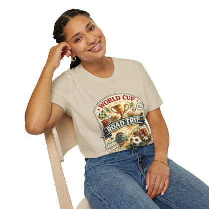 World Cup Road Trip T-Shirt — Vintage Soccer Trophy Design