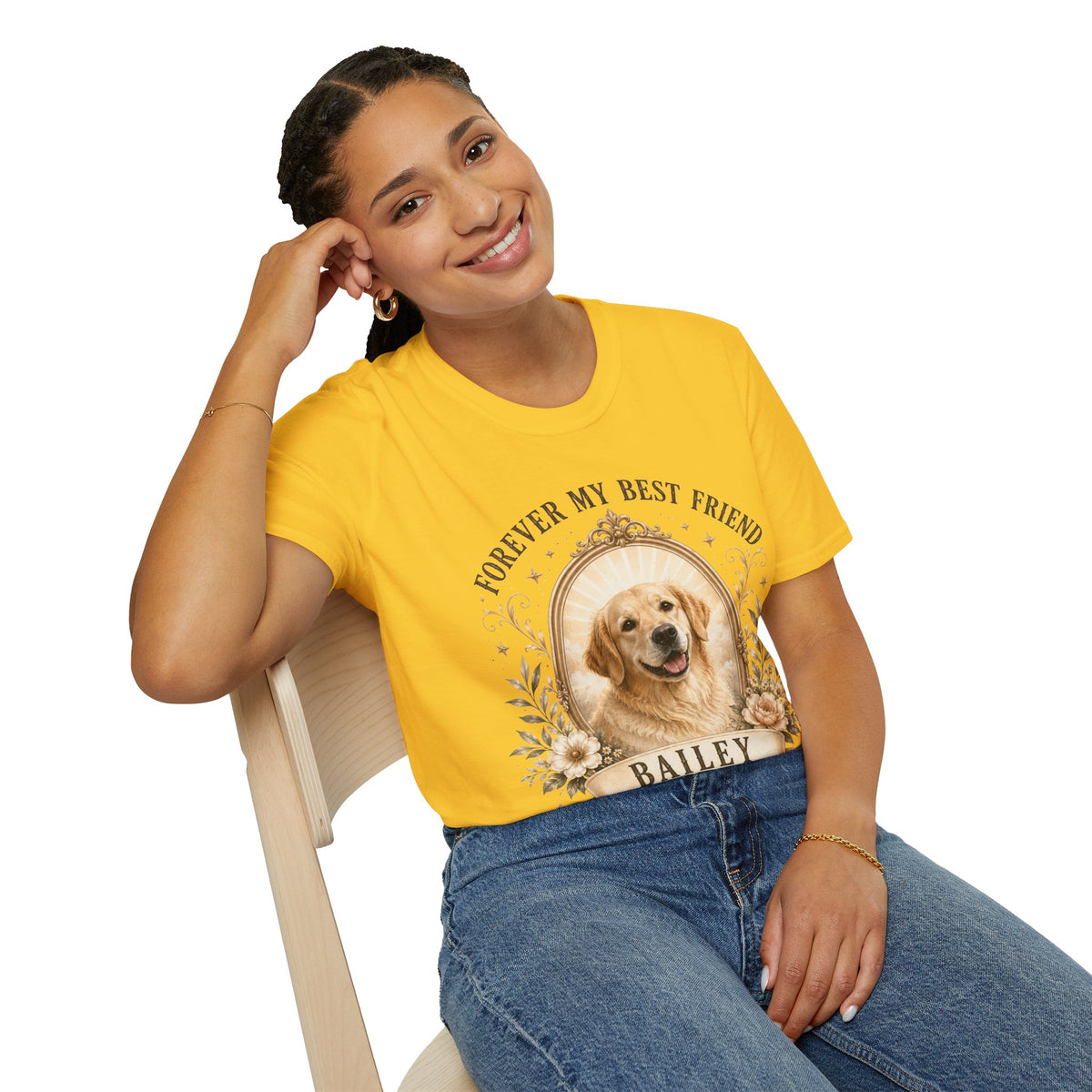 Dog Memorial T-Shirt — "Forever My Best Friend" Personalized Pet Tribute