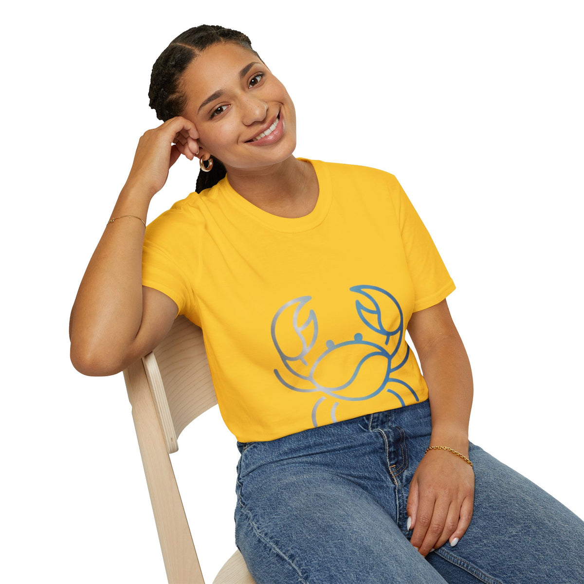 Cancer Zodiac Crab Graphic T-Shirt — Minimal Coastal Zodiac Summer Tee