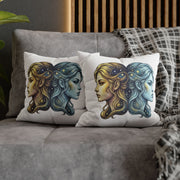 Gemini Moon & Sun Decorative Pillowcase — Zodiac Twins Astrology Throw Pillow Cover