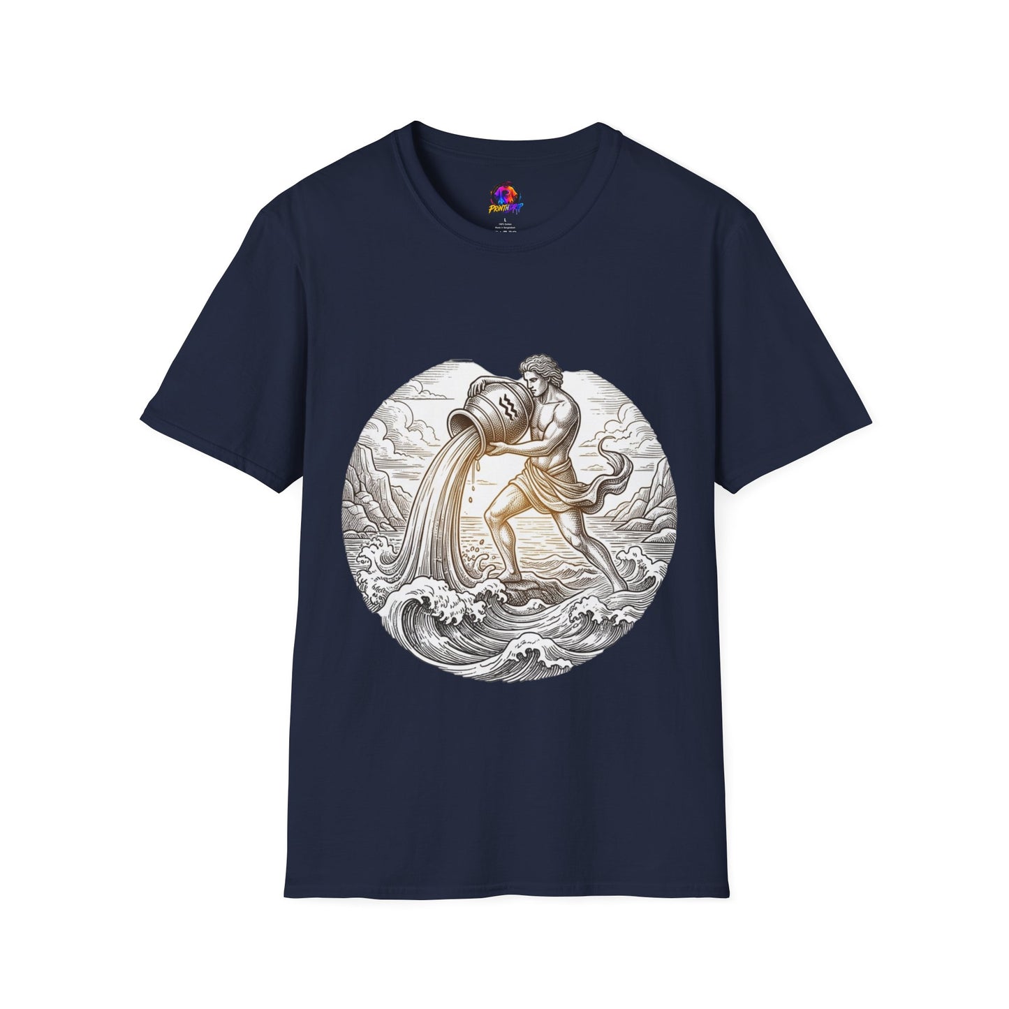 Aquarius Zodiac T-Shirt — Vintage Water Bearer Astrology Tee