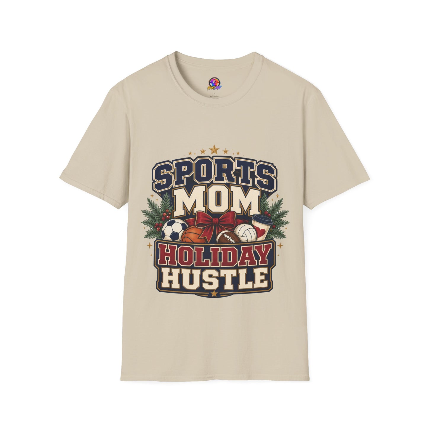 Sports Mom T‑Shirt — "Holiday Hustle" Athletic Mom Tee