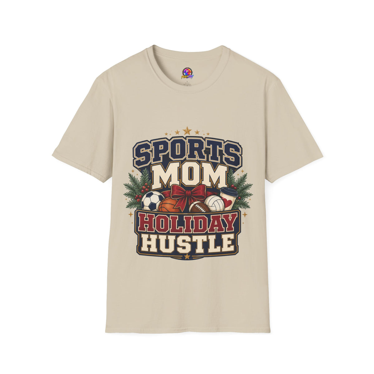 Sports Mom T‑Shirt — "Holiday Hustle" Athletic Mom Tee