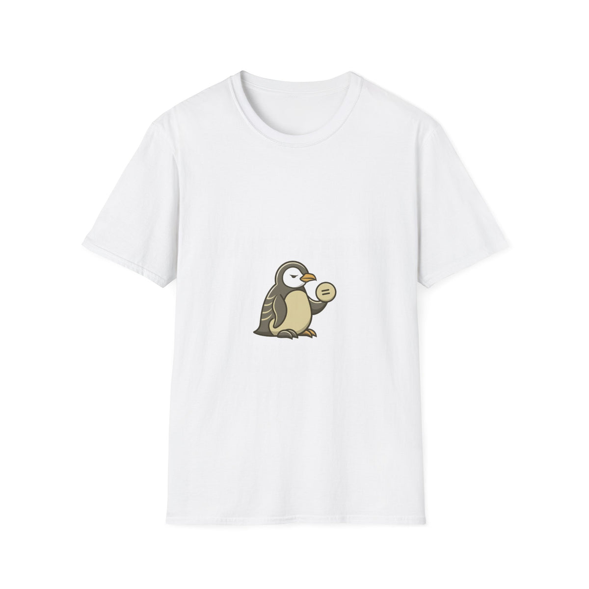 Penguin Coin Graphic T-Shirt — Cute Minimalist Penguin Holding Coin Tee - Trending Now - September 2026