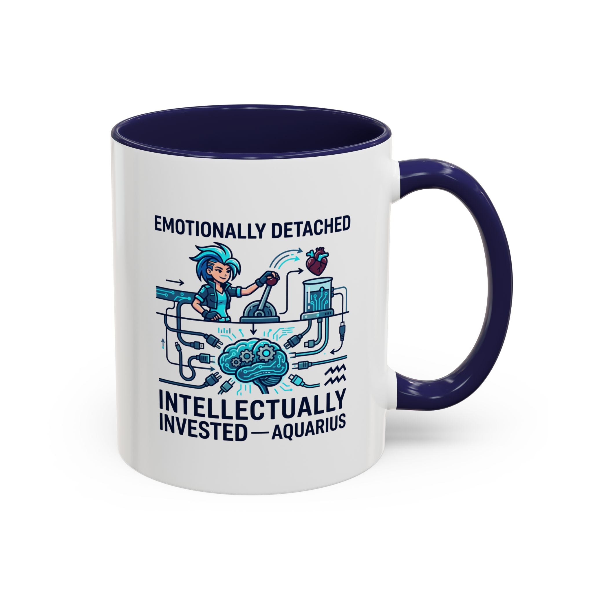 Aquarius Coffee Mug - "Emotionally Detached, Intellectually Invested" Accent Mug 11oz