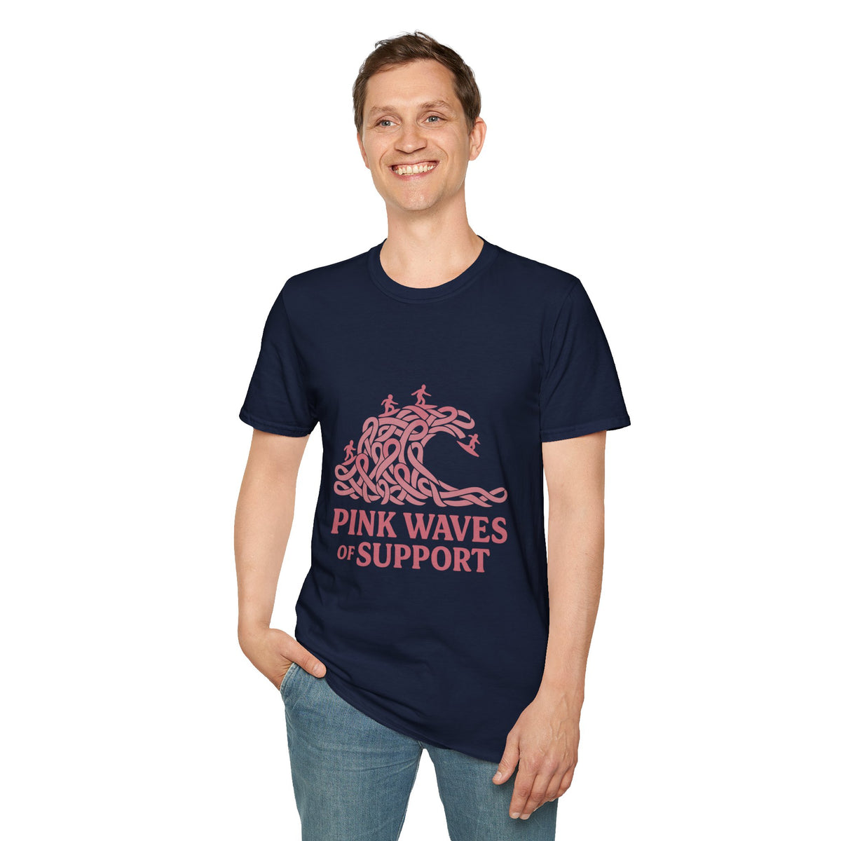 Pink Waves of Support T-Shirt — Breast Cancer Awareness Pink Wave Tee - Trending Now - October 2026