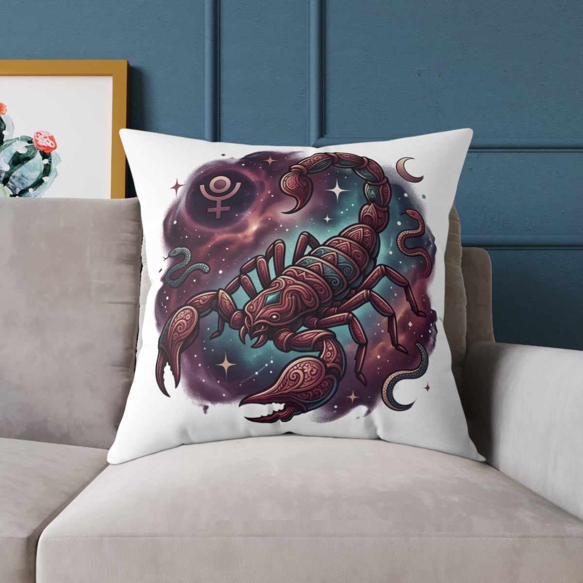 Scorpio Zodiac Astrological Square Poly Canvas Pillow