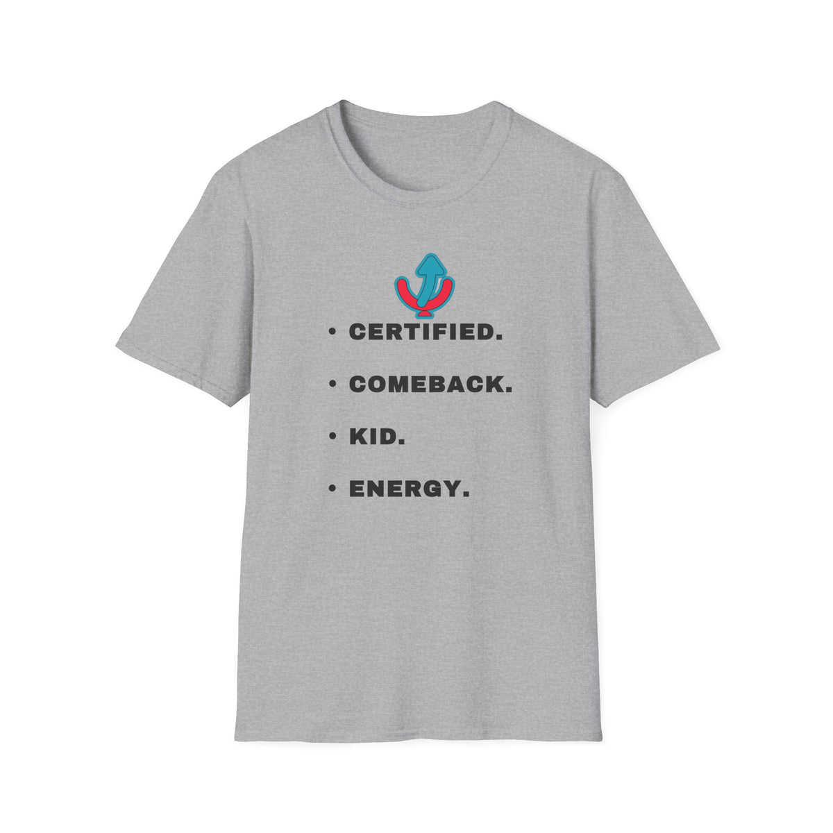 T-Shirt — "Certified. Comeback. Kid. Energy." Graphic Tee (Retro Anchor Logo) - Trending Now - September 2026