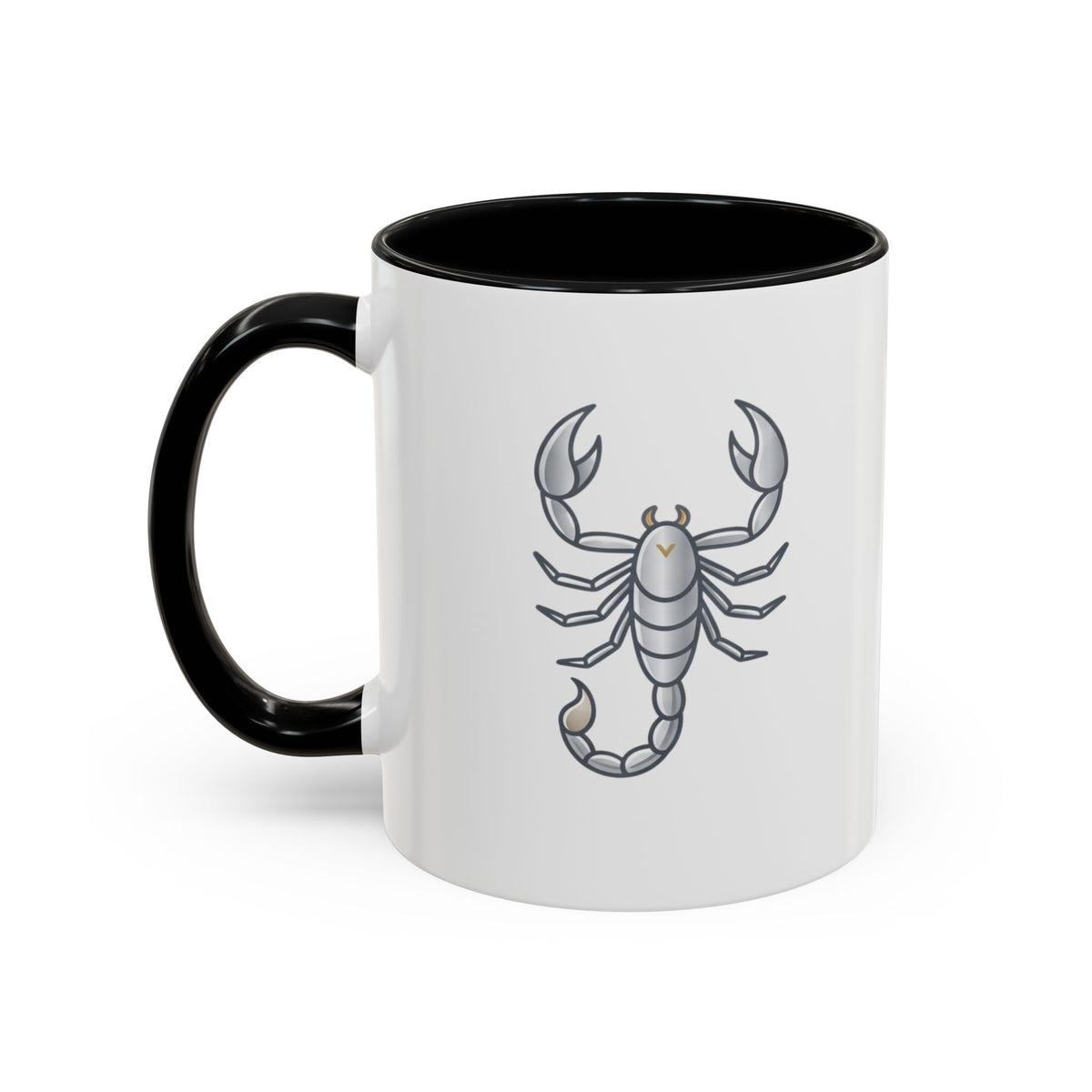 Scorpio Zodiac Accent Coffee Mug — Silver Scorpion Astrology Gift