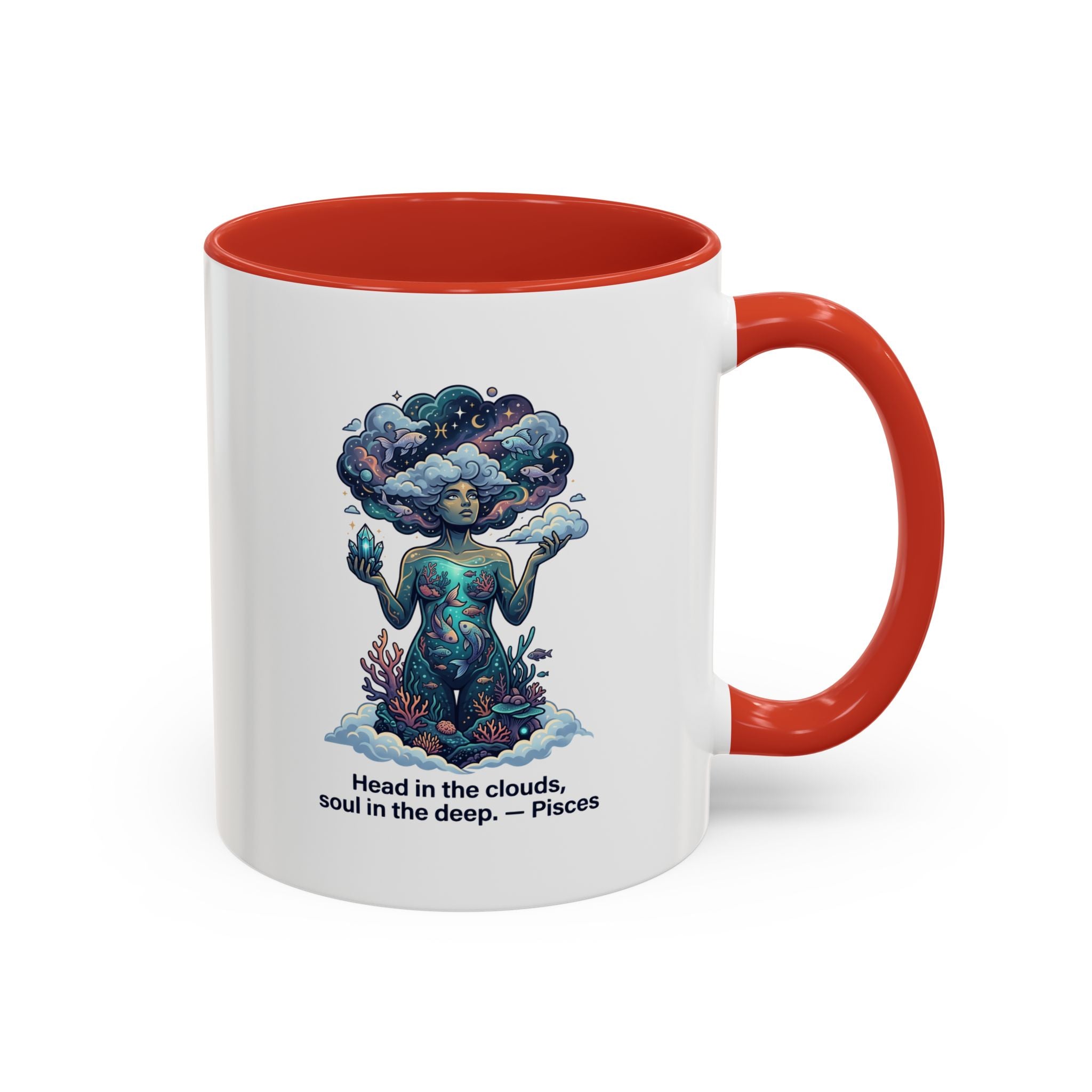 Pisces Coffee Mug — "Head in the clouds, soul in the deep" Accent Mug