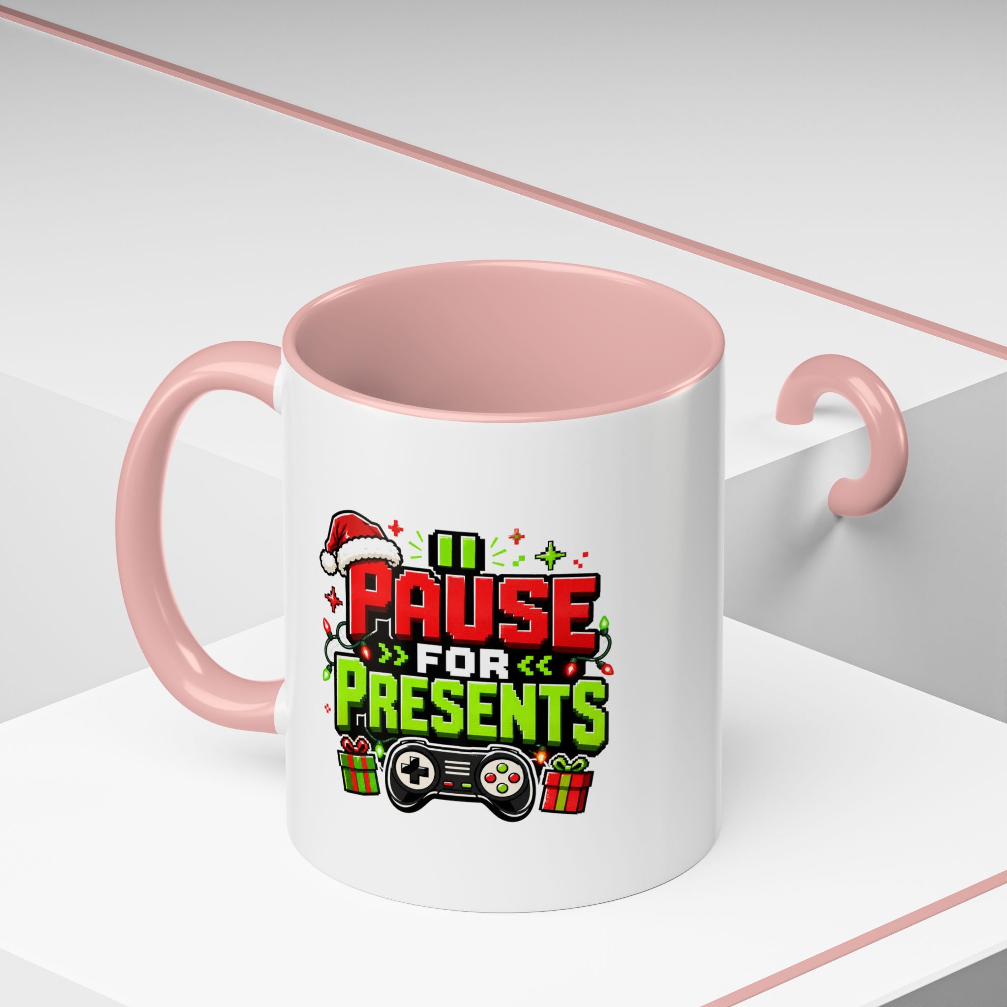 Modern Day Christmas Pause for Presents Christmas Gamer Coffee Mug
