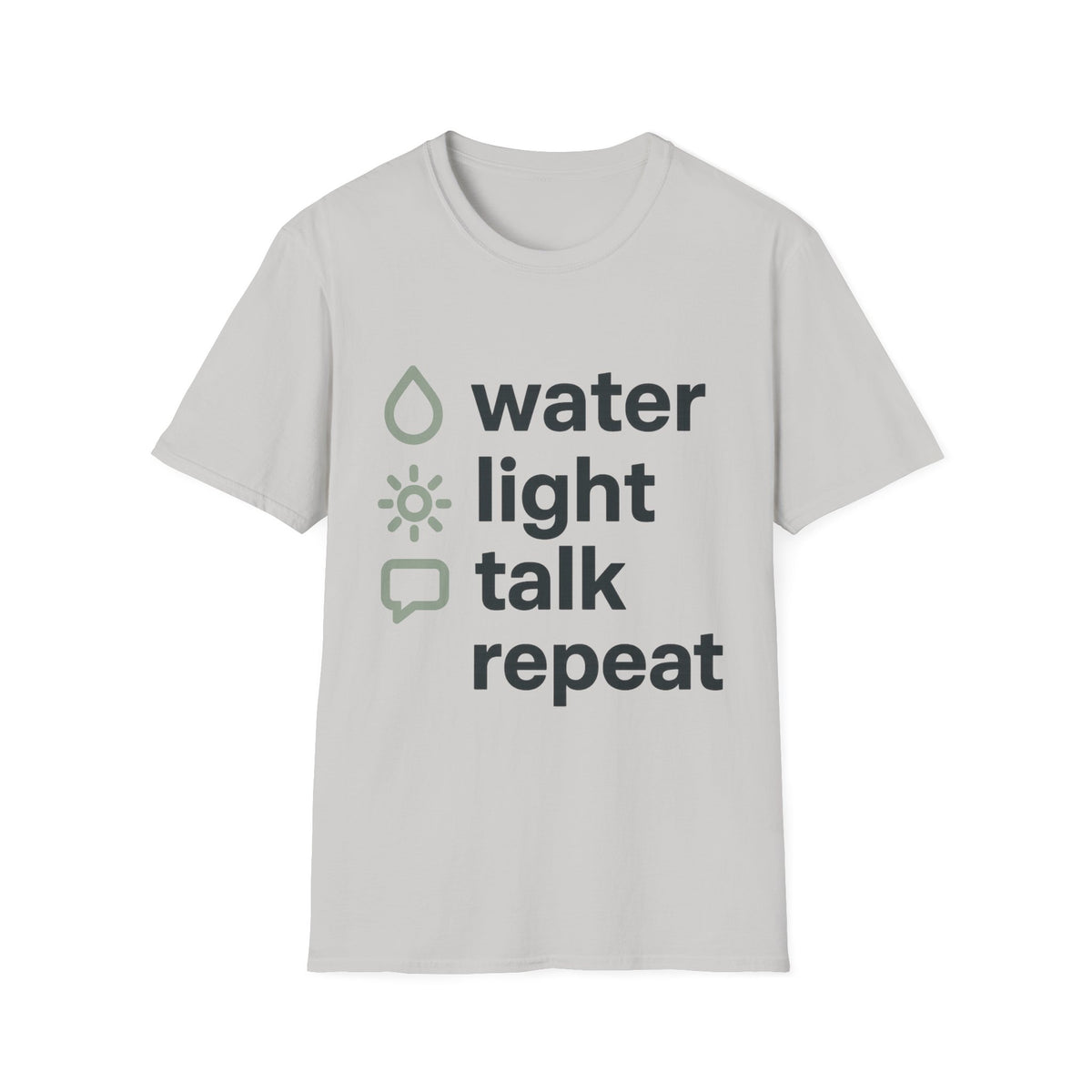 Eco Icons T-Shirt — Minimal 'water • light • forest' Graphic Tee - Trending Now - September 2026