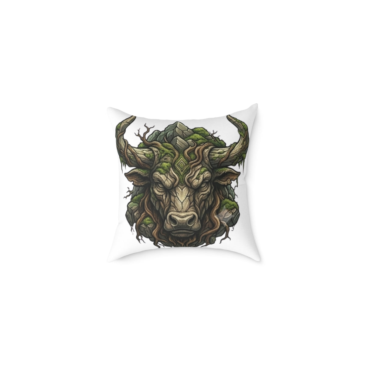 Astrological Bull Head Taurus Square Poly Canvas Pillow