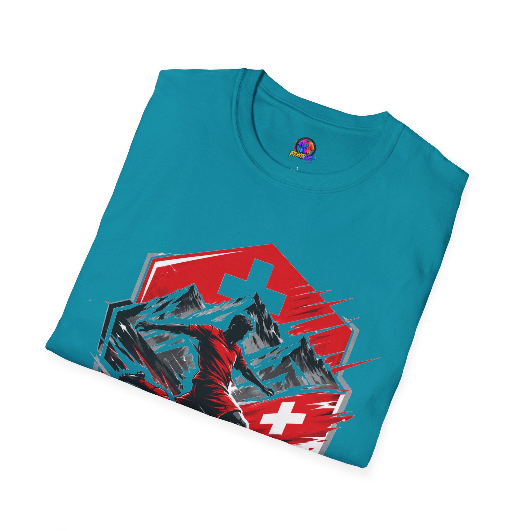 Switzerland Alpine Strike T‑Shirt – Swiss Mountain Ski & Snowboard Graphic