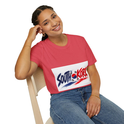 South Korea Flag Brushstroke T-Shirt — Patriotic Korean Travel Tee
