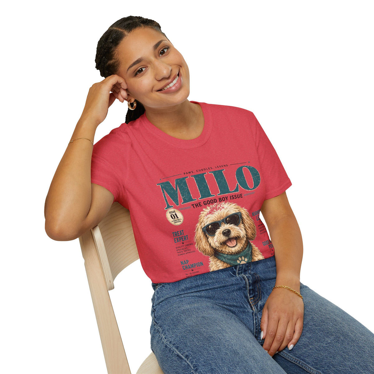 Milo 'The Good Boy Issue' T-Shirt — Cute Dog Magazine Cover Tee
