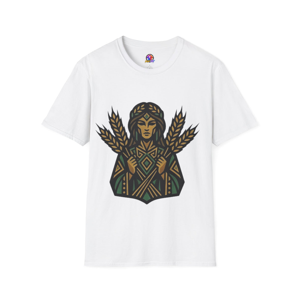 Harvest Goddess T-Shirt — Wheat Spirit Floral Pagan Shirt
