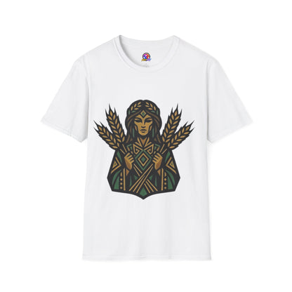 Harvest Goddess T-Shirt — Wheat Spirit Floral Pagan Shirt