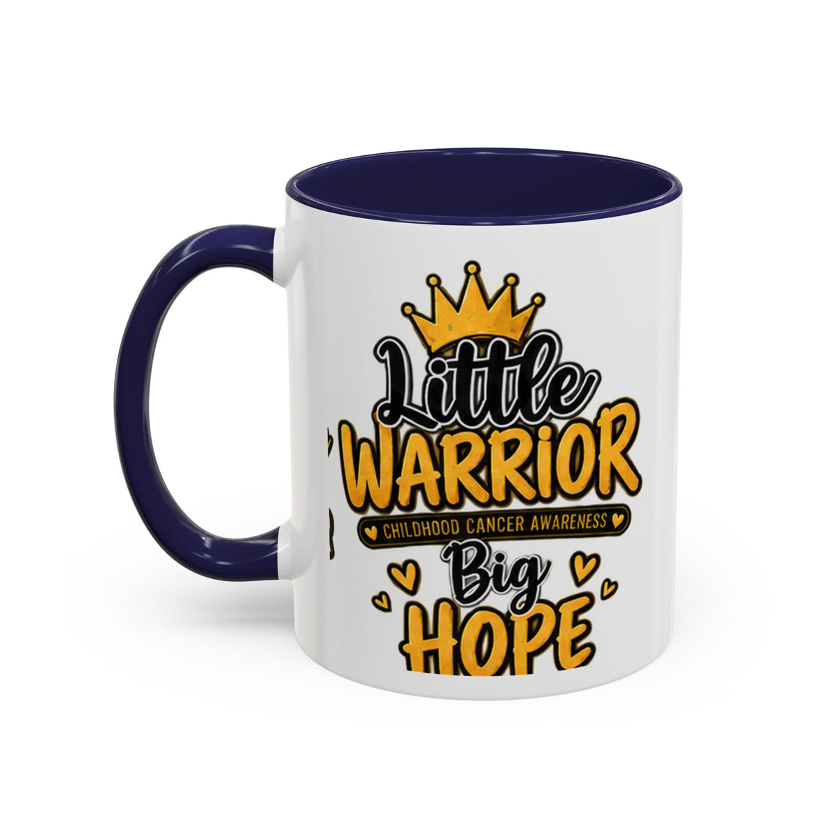 Little Warrior Childhood Cancer Awareness Coffee Mug – "Big Hope" Accent Mug