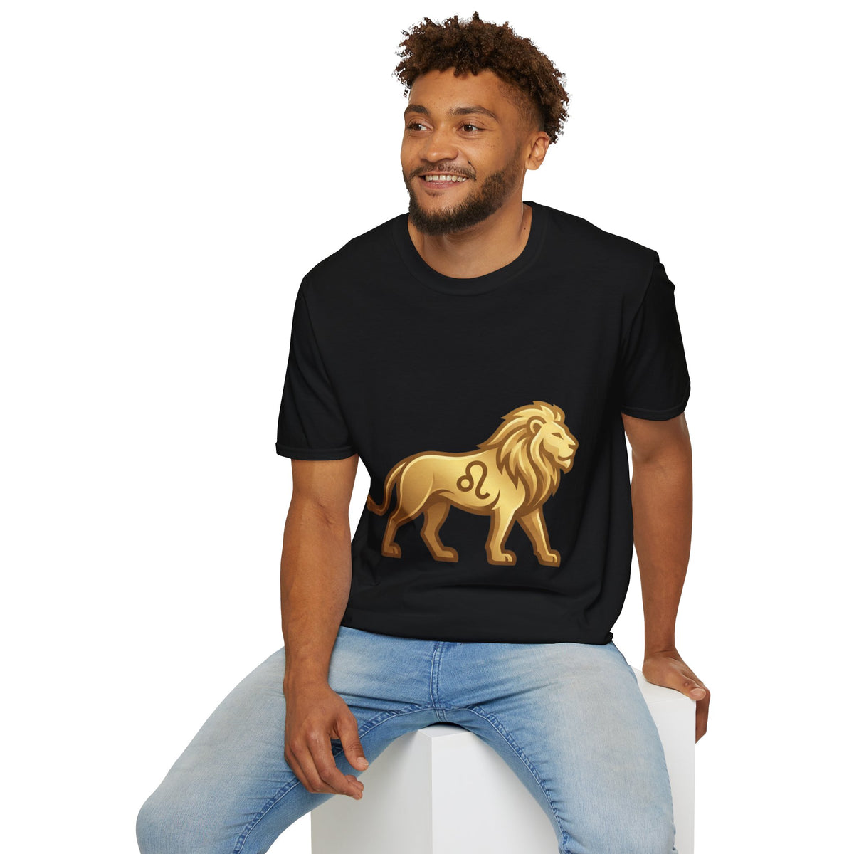 Leo Zodiac Lion T-Shirt — Gold Astrology Tee for Leo Birthdays & Zodiac Fans