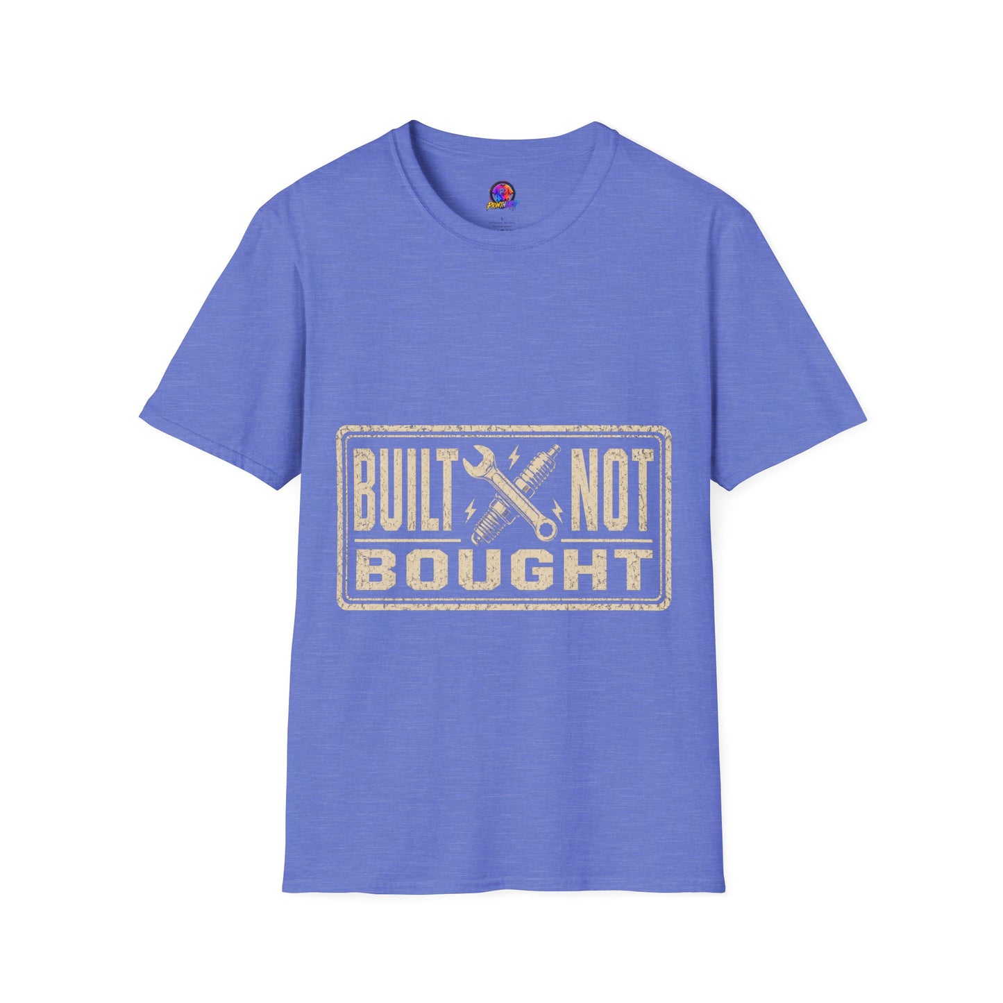 Built Not Bought T-Shirt — Vintage Mechanic Workwear Tee