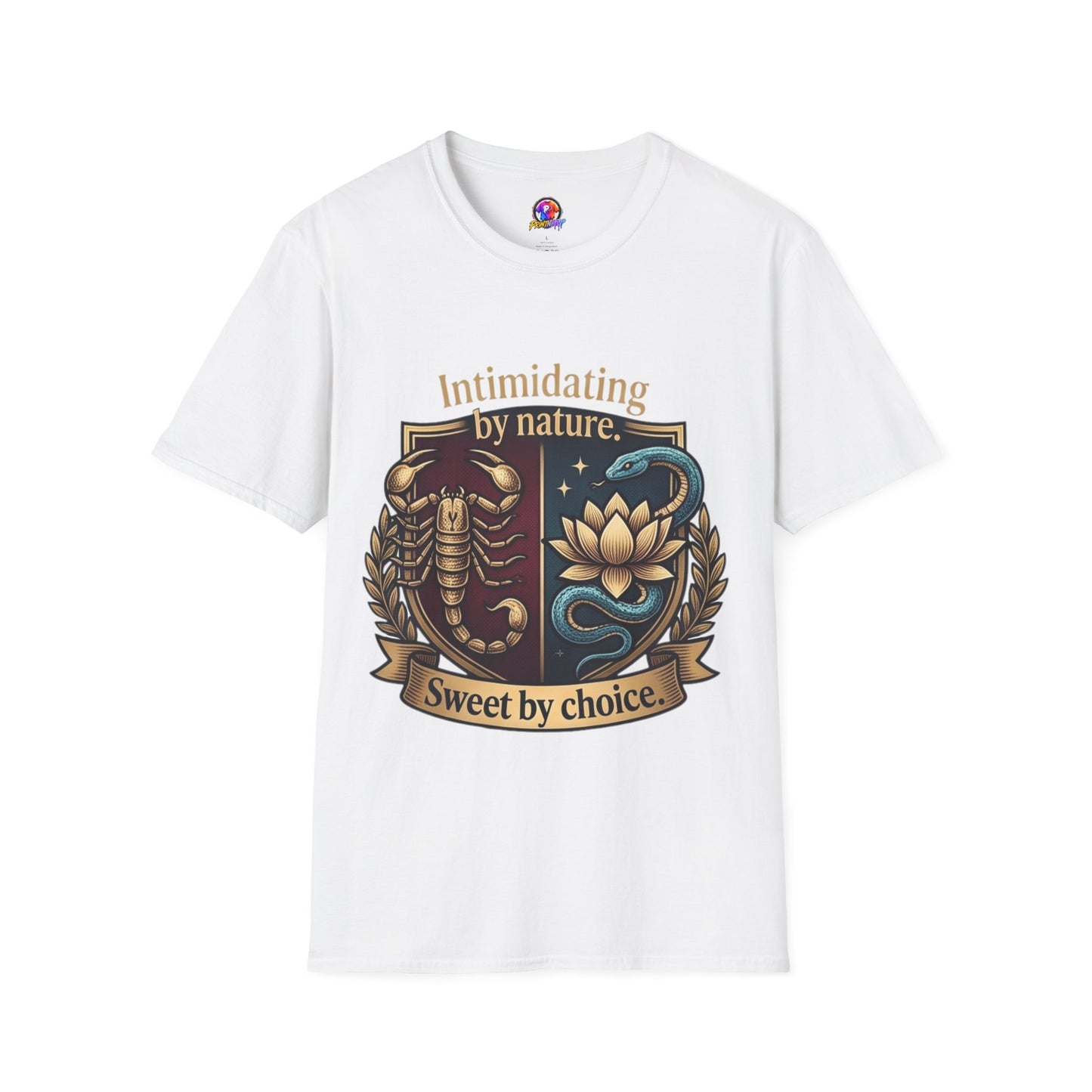 Intimidating by Nature T-Shirt — Scorpion & Snake Badge Design