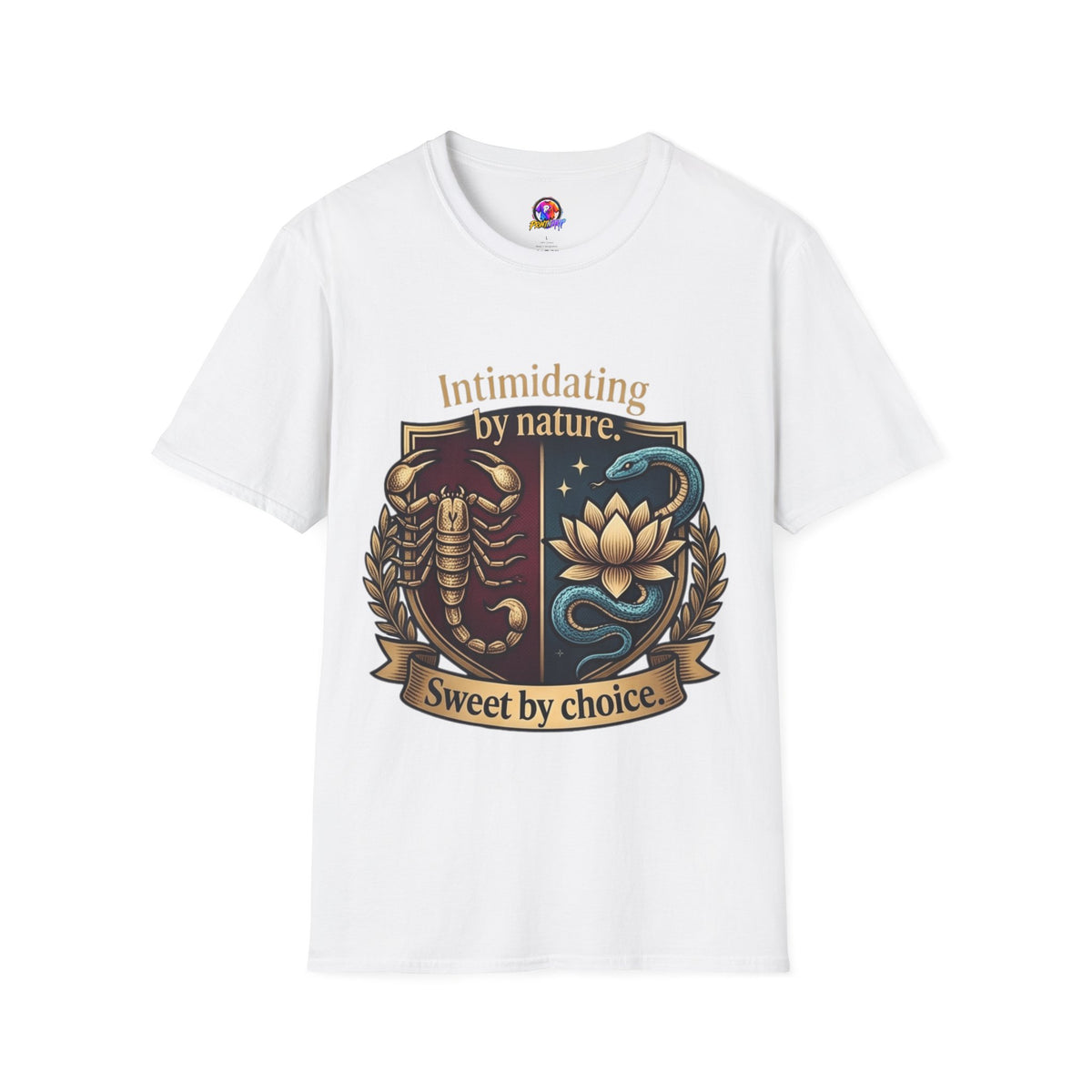 Intimidating by Nature T-Shirt — Scorpion & Snake Badge Design