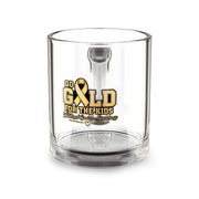 Go Gold For The Kids 10oz Glass Mug — Childhood Cancer Awareness Ribbon