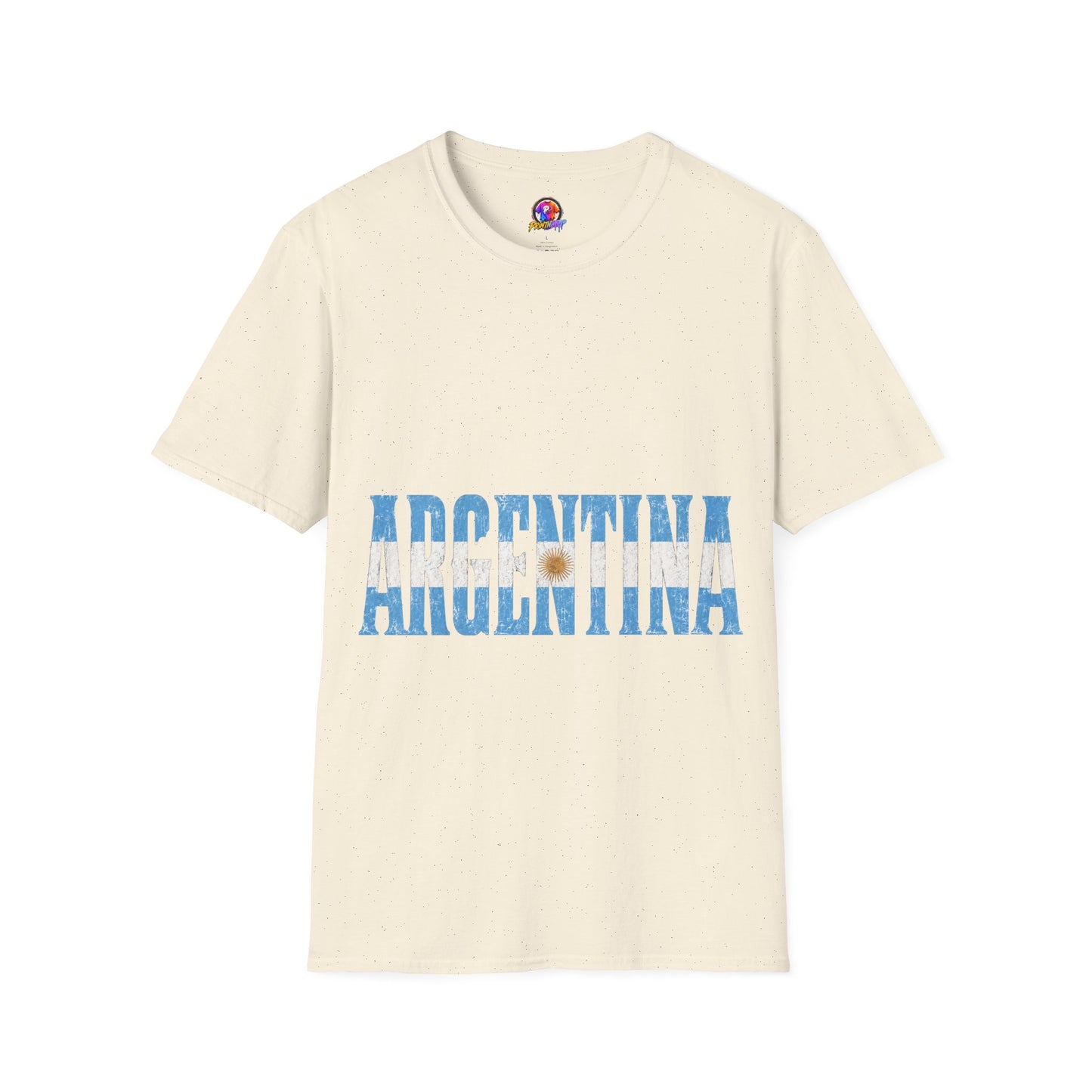Argentina Flag Stripe T-Shirt — Vintage Blue 'ARGENTINA' Graphic Tee