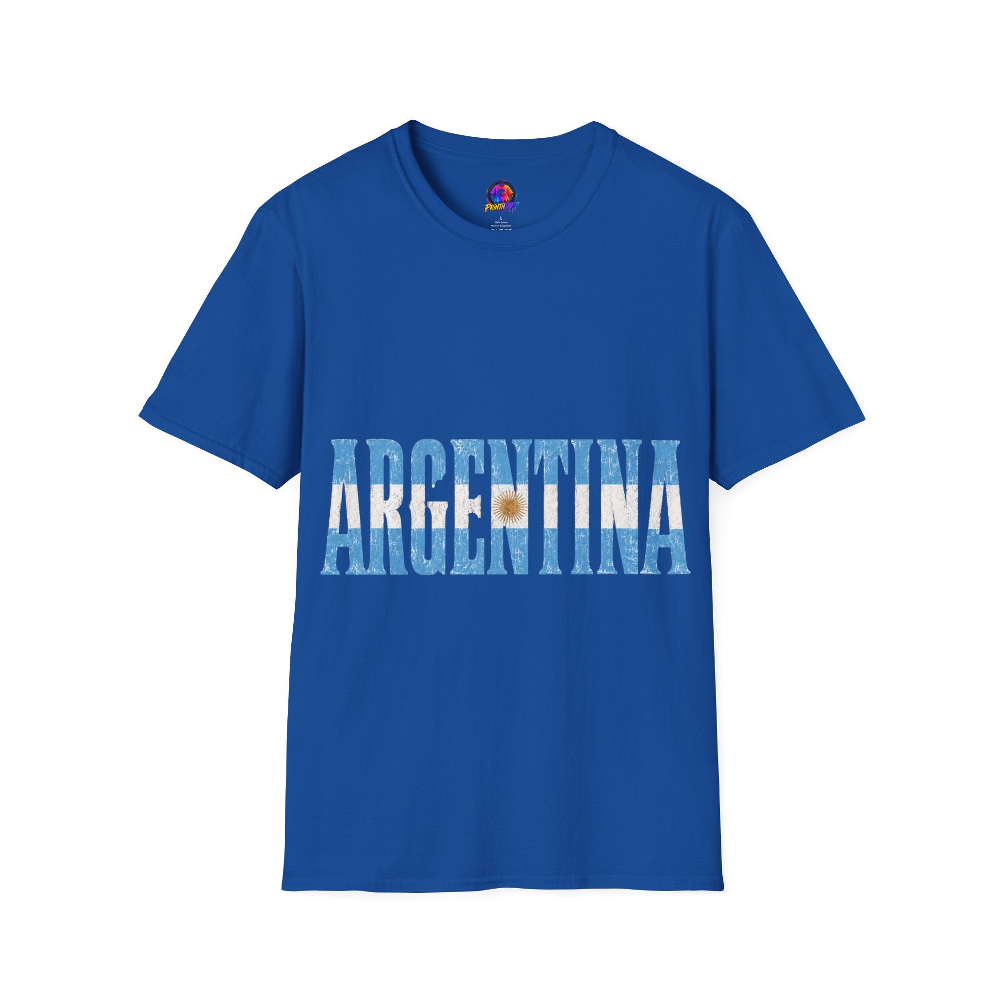 Argentina Beach Vibes T-Shirt — Distressed Blue "ARGENTINA" Graphic