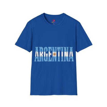 Argentina Beach Vibes T-Shirt — Distressed Blue "ARGENTINA" Graphic
