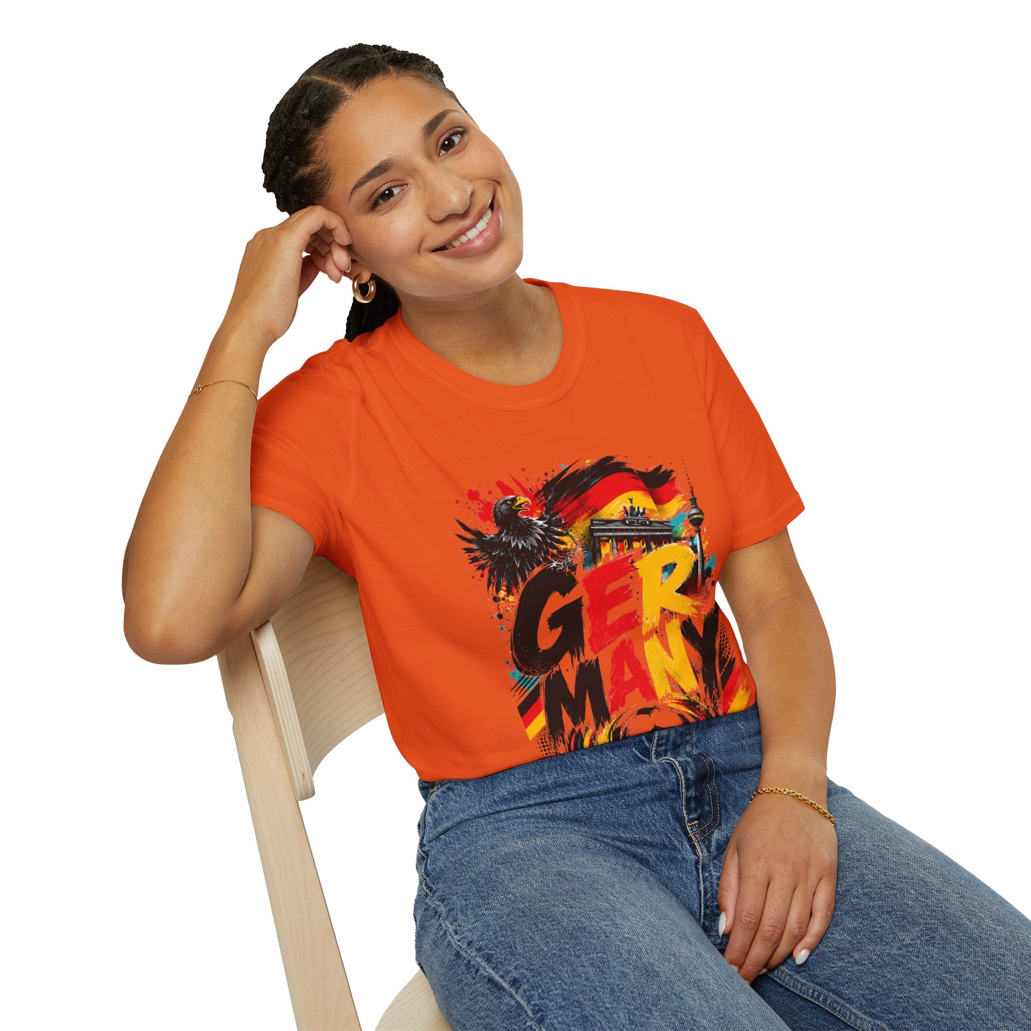 Germany Soccer Graphic T‑Shirt — Flag, Eagle & Brandenburger Tor Design
