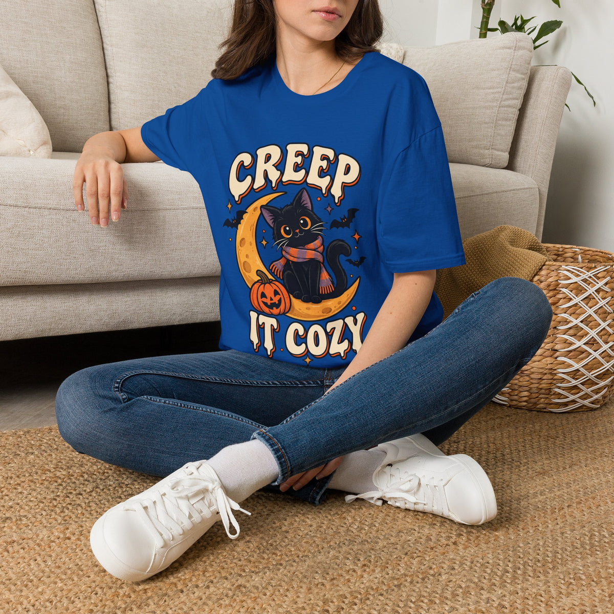 Creep It Cozy Halloween Cat T-Shirt